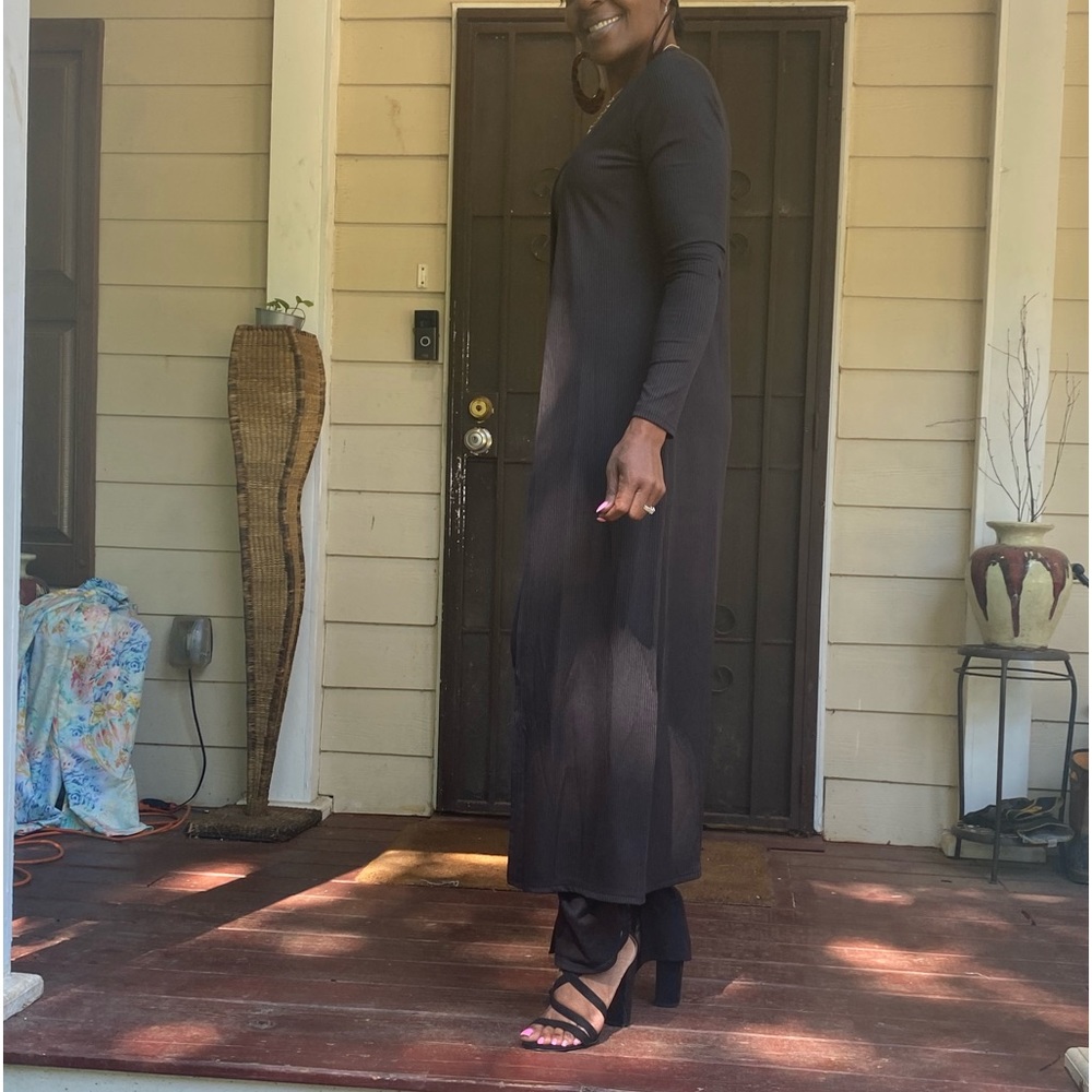 Black Ribbed Kimono Shrug Coverup Jacket Wrap - Picture 2 of 6